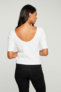 Chaser Brand Ribbed Cropped Scooped Back Tee